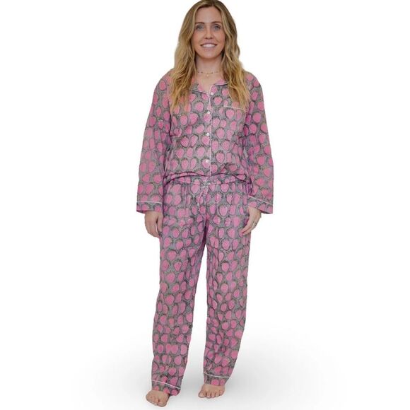 Sur La Vague Strawberry Pajama Pant Set NWT XS/S - Picture 2 of 6